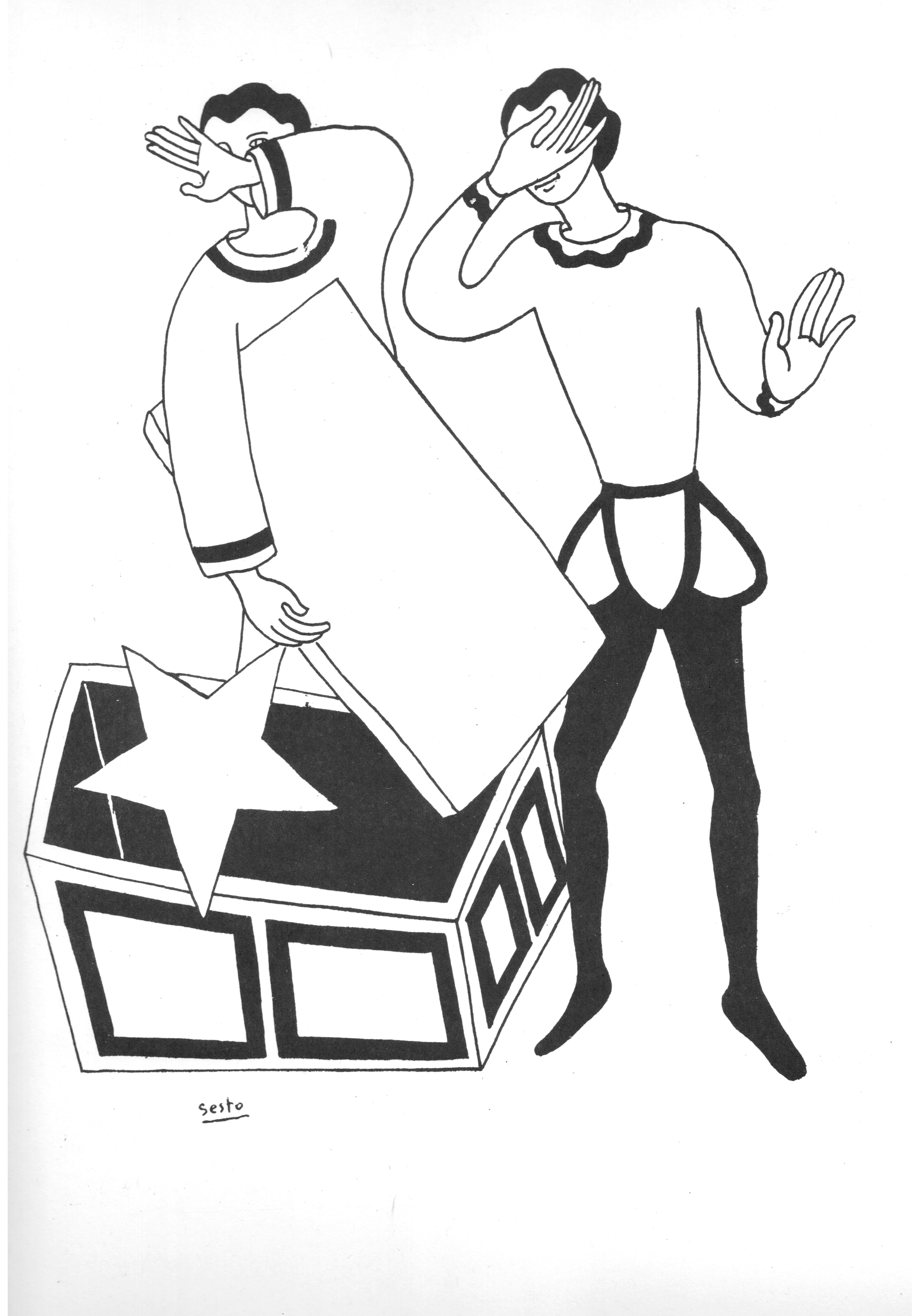 Ampliar: Debuxo de Xosé Sesto para o ´Libro de Santiago´ (1948)